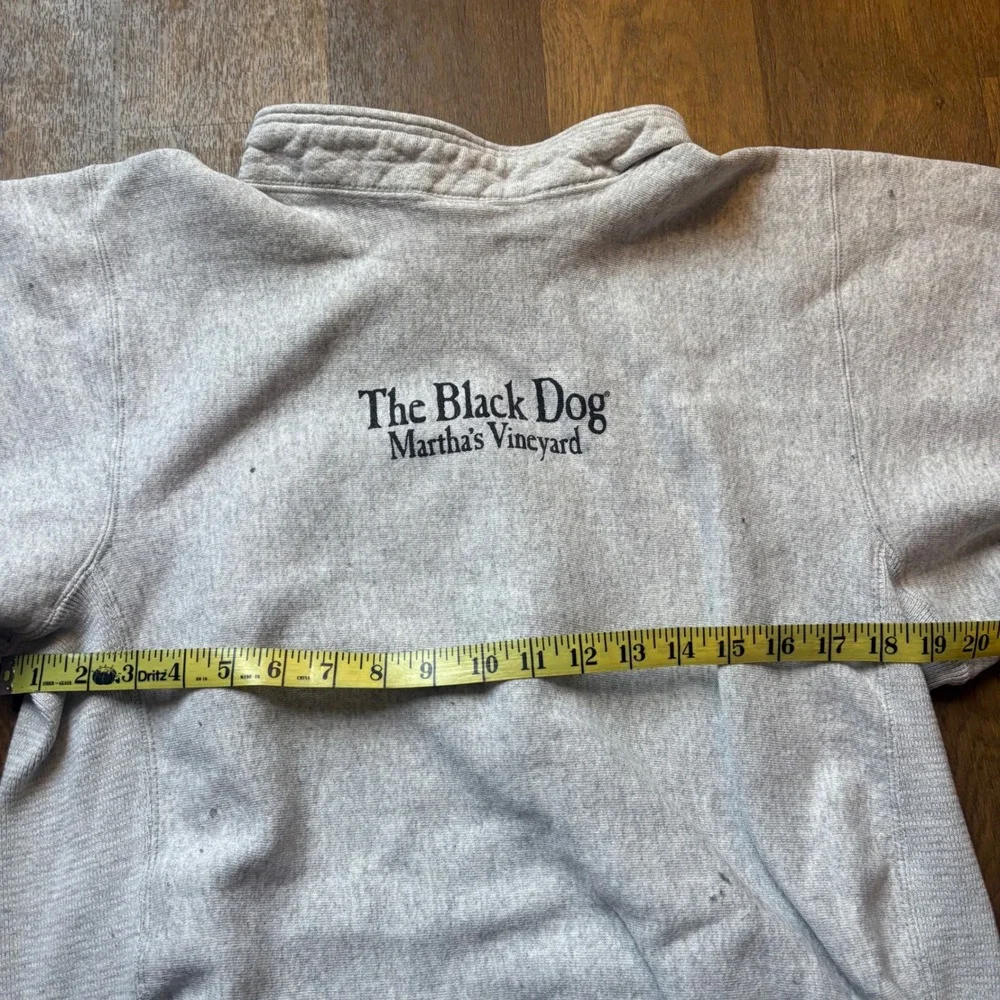 Vtg The Black Dog Marthas Vineyard Reverse Weave Mock Neck Drawstring Sweatshirt - Picture 7 of 7